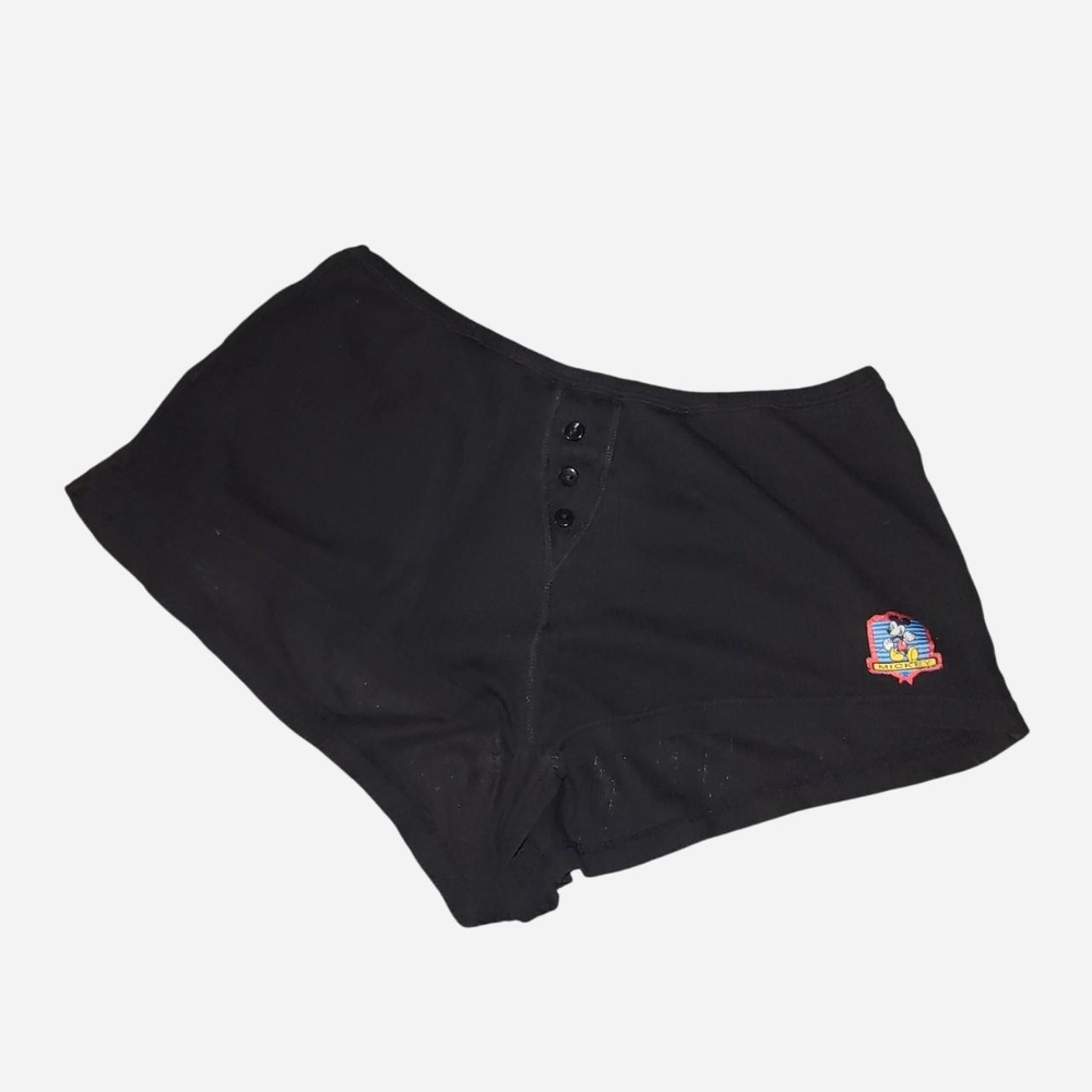 Disney Black Women's Athletic Shorts with Embroidered Patch